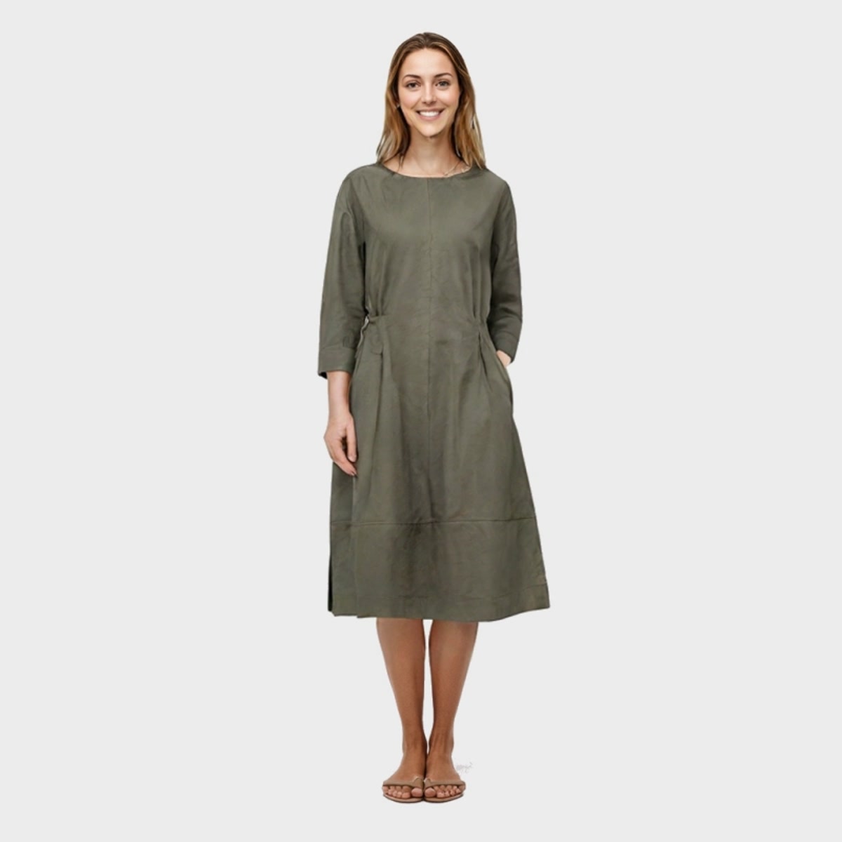 Grace - Klänning med fickor - Medium Mörkgrön